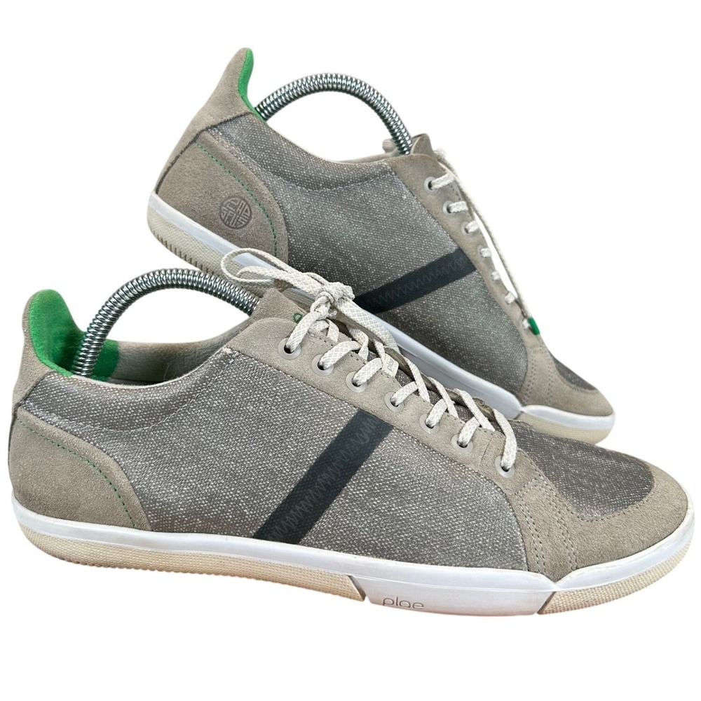 Plae Prospect Sneakers Gray Suede Canvas Lace Up Men 9 Womens 10.5‎ Earthy Gorp